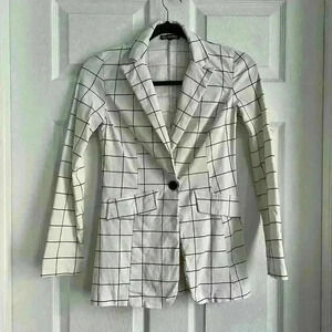 Black white checkered suit jacket